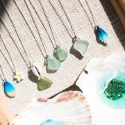 Jo Barrett, owner of Sage and Seasalt, makes sea glass jewellery and all her art is inspired by the sea. Photo: Sarah Lucy Brown