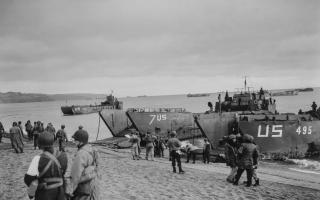 D-Day preparations underway at Slapton beach.