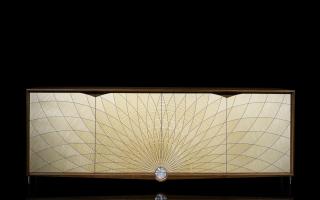 The Fibbonaci cabinet, insoired by the golden hues and repeating pattern of the sunflower head