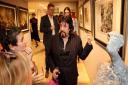 Laurence Llewelyn-Bowen chats about his artworks with guests at the private view of his exhibition