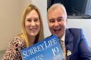Surrey Life editor Faye Bartle with broadcaster Eamonn Holmes