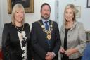 The Lord Mayor of Chester Cllr Hugo Deynem with Mayoress Deb Deynem and Lucy Meacock