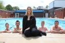 Lucy Bevington, Dominic Crisp, Jade Griffin, Steph Parker and Zac Garner at Nantwich Outdoor Brine Pool