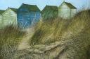 Beach Huts & Sand Dunes by Chris Wenlock (photo courtesy Hayletts Gallery)