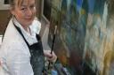 Kate Bentley at work in her studio at Brigsteer in the Lyth Valley
