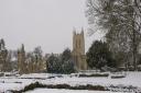 'Snowy Bury St Edmunds, Abbey Gardens, Bury Cathedral', Martin Pettitt, Flickr CC 2.0