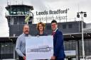David Laws, Susan Hinchcliffe, Henri Murison announce plans for a multi-million pound investment to extend  Leeds Bradford Airport terminal, to be completed by summer 2020