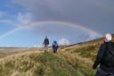 Walkers search for the end of the rainbow on the high fells of the South Pennines Photo: Arron Adams