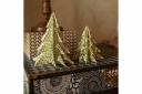 Pretty Christmas trees made from block-printed paper  (c) Guy Savin