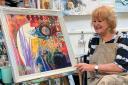 Artist Val Armstrong in her studio