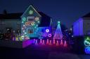 The Cooper family home in Bristol decorated with Christmas lights