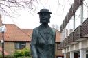 Statue of Dorothy L. Sayers in Newland Street, opposite her former home in Witham