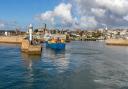 The Isles of Scilly supply vessel, The Gry Maritha, comes in to moor at Penzance