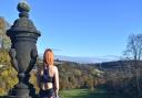 A grand workout spot - Lauren takes a breather to enjoy the views from Shibden Hall