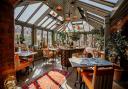 The conservatory is a buzzy spot for dining