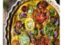 Turmeric, thyme & tomato with red onion vegan quiche
