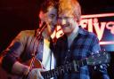 Jamie Lawson and Ed Sheeran celebrating a record deal