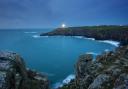 Lizard Point Lighthouse at twilight.