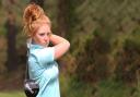 Sophie drives  from the 8th  tee at Parkstone Golf Club