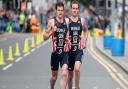 Yorkshire's famous Brownlee brothers at ITU World Triathlon Championships, Leeds. (c) Ian Wray / Alamy Stock Photo