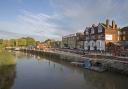 The idyllic River Stour with The Bell Hotel, to the right CREDIT Jason Dodd Photography