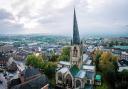 The crooked spire of the Church of St Mary and All Saints in Chesterfield. (c) Getty Images