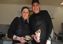 Owners of the Great Gyros Canteen in Sprowston - Vicky Stogianni and Georgios Michailidis.