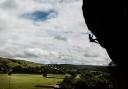 The cliff, known as Kilnsey Crag, is a popular tourist spot in Wharfedale, North Yorkshire, and has