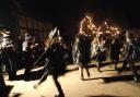 Wassailing at The Fleece Inn, Bretforton, Worcestershire: 'The idea is to wake up the tree spirits and frighten off the demons' Photo: Candia McKormack