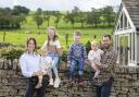 Kelvin and Liz and brood  at their farm in Cheshire. (c)  Kelvin and Liz Marsland