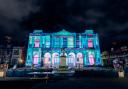 Striking effects as lights are projected on to York Art Gallery's frontage