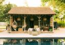 'The shack' is now a luxurious pool house