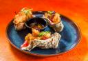 The trio of tempura oysters, give a nod in both directions to Japan and Thailand.