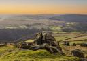 At the Bridestones above Todmorden on the Calderdale Way hike.