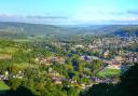 Looking down on Derbyshire’s county town from Riber