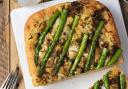 Asparagus, shallot and mozzarella focaccia