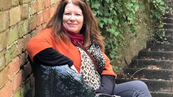 Great British Life: Siobhan on one of the creative seats referring to the historic water-carrying donkeys Great British Life: Siobhan on one of the creative seats referring to the historic water-carrying donkeys