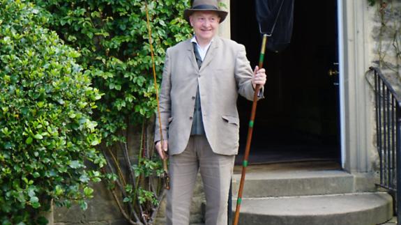 Great British Life: Richard Ward, playing James Ogden, looks as if he means business outside the Peacock Hotel in Rowsley Great British Life: Richard Ward, playing James Ogden, looks as if he means business outside the Peacock Hotel in Rowsley