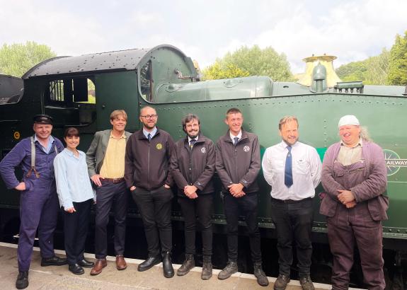 Great British Life: Beyond Paradise actors Kris Marshall and Zahra Ahmadi at South Devon Railway Great British Life: Beyond Paradise actors Kris Marshall and Zahra Ahmadi at South Devon Railway