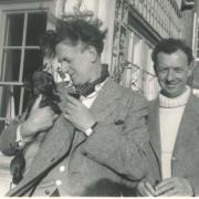 Britten and Pears in the garden at Crag House, Aldeburgh, 1957