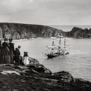 The Granite Slate was lost off Gwennap Head, Porthcurno in 1895. The photograph was taken by a member of the Gibson family and it is a favourite of fifth generation family member Sandra Kyne. 'I love these photos that have people in, because they are