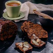Maggie's homemade malt loaf spread with Dorset butter