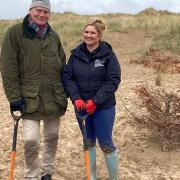 Tom Heap and Amy Pennington on the dunes at St Annes