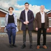 The main stars from the cast of The Long Call: Juliet Stevenson, Pearl Mackie, Ben Aldridge, Martin Shaw and Anita Dobson.