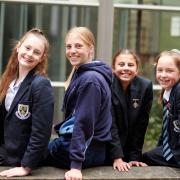 A group of Year 9 friends enjoying some time together at Wakefield Girls' High School.