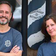 Marcus and Lisa are the owners at West Meon's Barbershop Botanicals