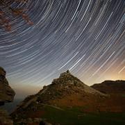 Star trails over Exmoor's Valley of Rocks. Photo: Keith Trueman