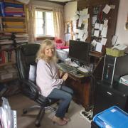 Linda at work in her study