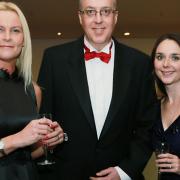 Chairman of the Trustees, Sam Hough, with Executive Head, Dave Calvert and Ball organiser Kate Park