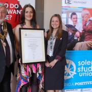 The Mayor of Southampton, Hannah Mullarky - Vice-President of Student Engagement and Hayley Meredith - DofE Operations Officer